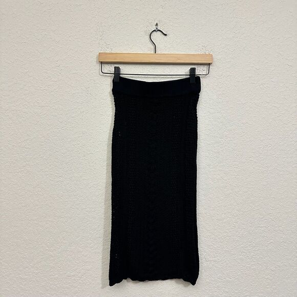 PINKO Bigliardo Gonna Crochet Cotton Pencil Straight Skirt in Black - Picture 1 of 9